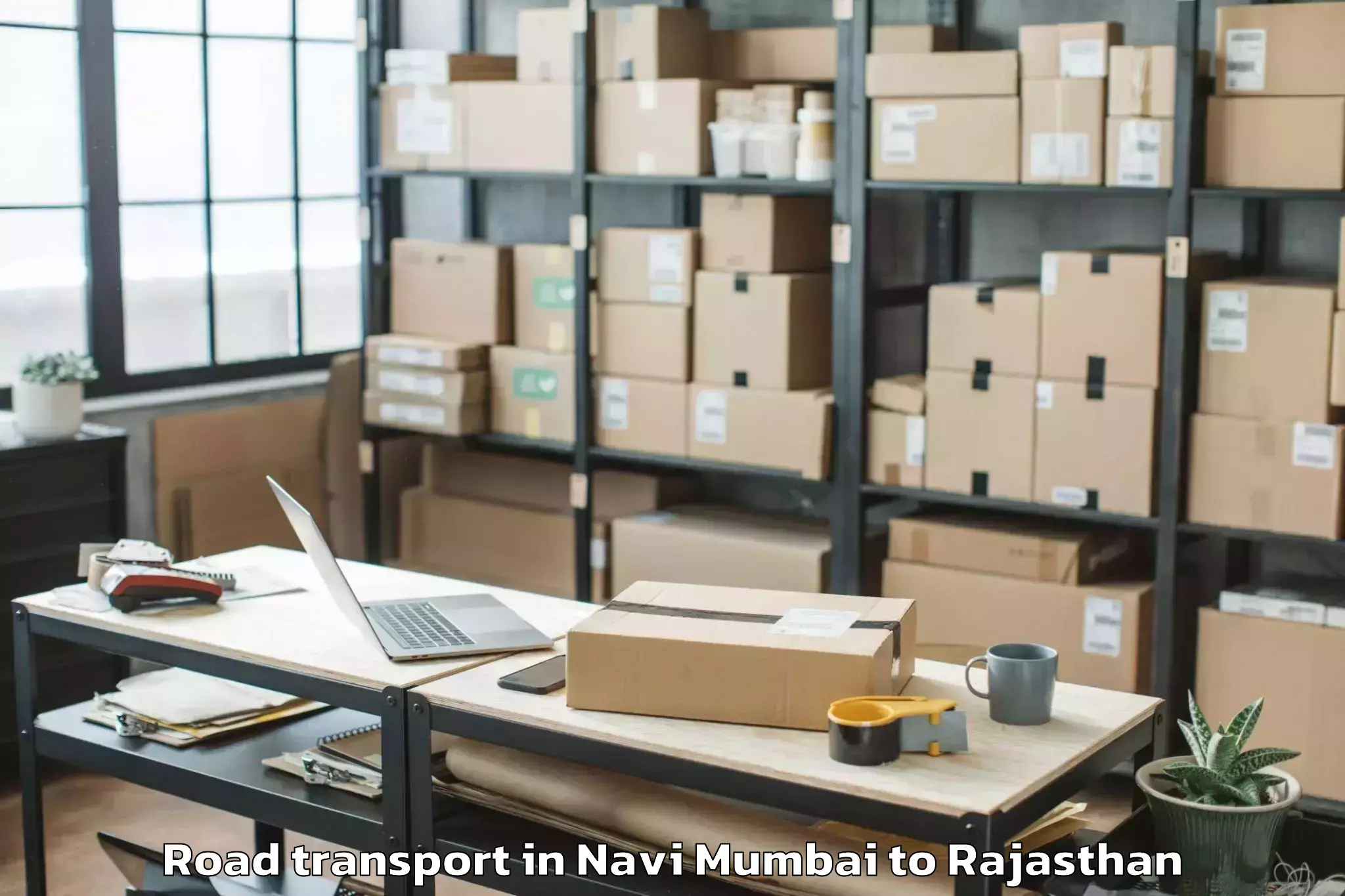 Top Navi Mumbai to Padampur Road Transport Available